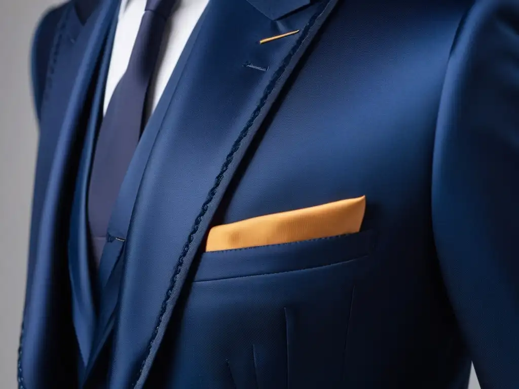 Blazer de lujo en azul navy: elegancia atemporal para 2023 Blazer azul navy de lujo en maniquí, detallado y elegante para tendencias moda 2023 personas tall