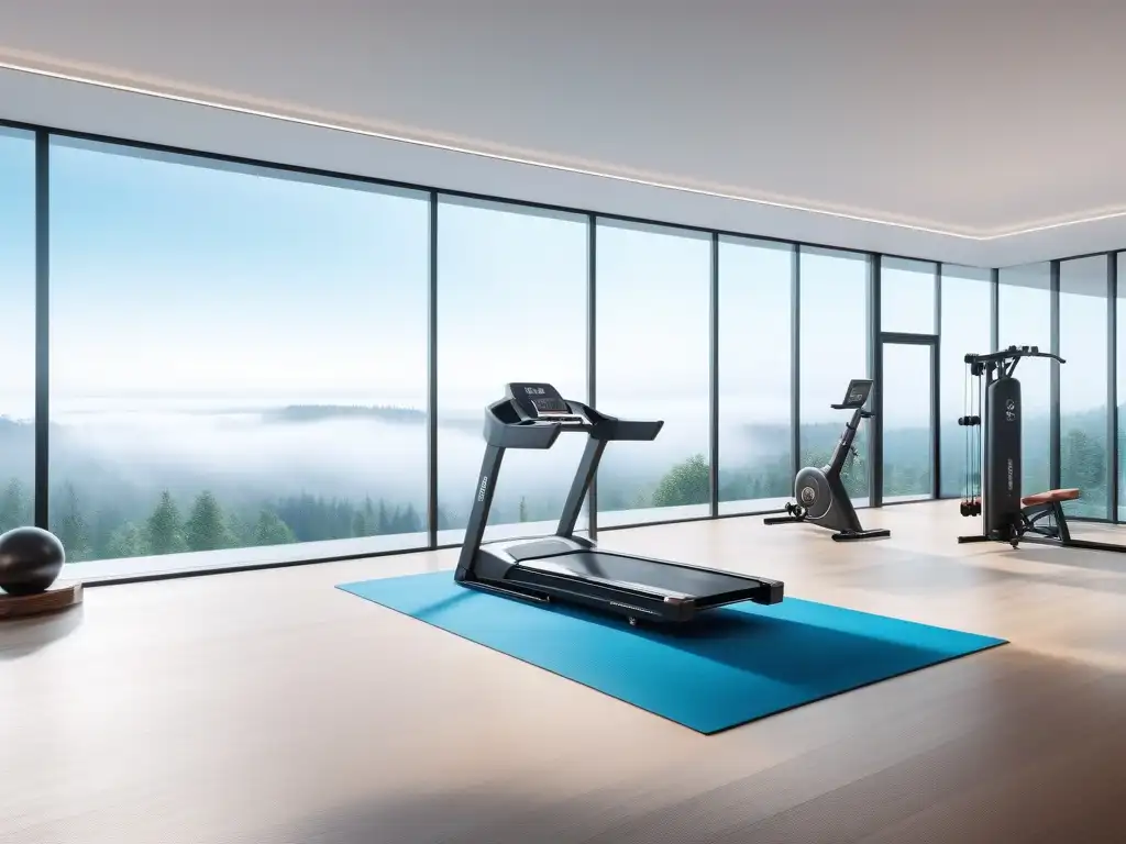 Lujo fitness: gimnasio doméstico 8k con equipamiento de alta gama Un lujoso gimnasio en casa con equipamiento fitness de lujo para tallas especiales
