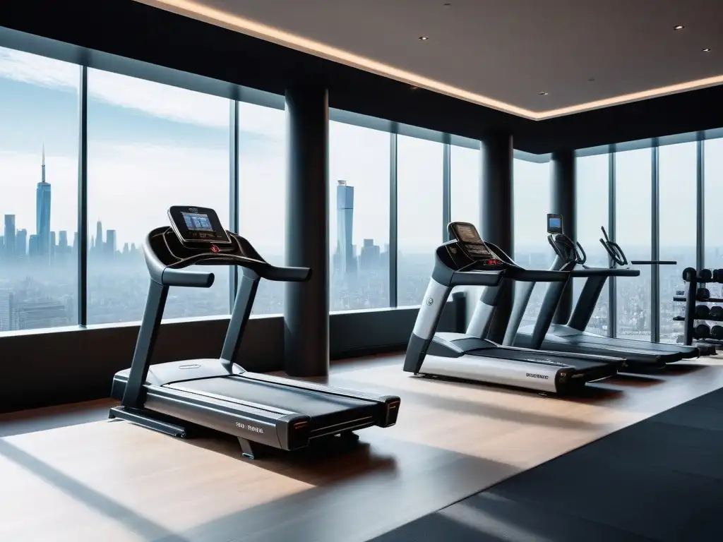 Gimnasio de lujo con equipamiento de vanguardia y diversidad de usuarios Un lujoso gimnasio con equipamiento fitness de ajuste perfecto y ambiente exclusivo