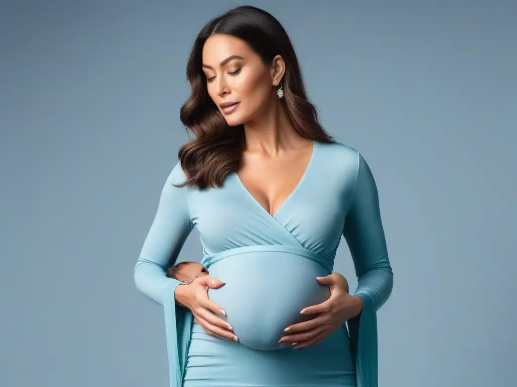 Madre moderna amamantando con estilo y confianza Una madre moderna amamanta con estilo y confianza en un top de moda lactancia, en un ambiente acogedor y elegante