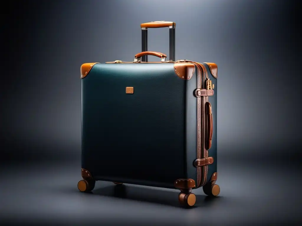 Maleta de lujo en cuero de alta calidad: diseño ergonómico y moderno Maleta de lujo en elegante ambiente, resaltando su importancia ergonómica