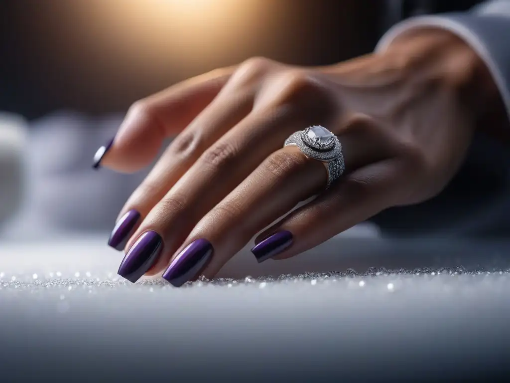 Manicura de lujo: detalles exquisitos y elegancia impecable Manicura impecable con productos de belleza de alta gama uñas en un entorno lujoso y moderno