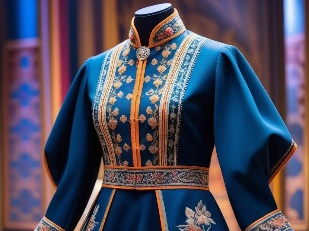 Arte textil multicultural: fusión de tradición y modernidad Maniquí viste tela variada, simbolizando unidad en diversidad