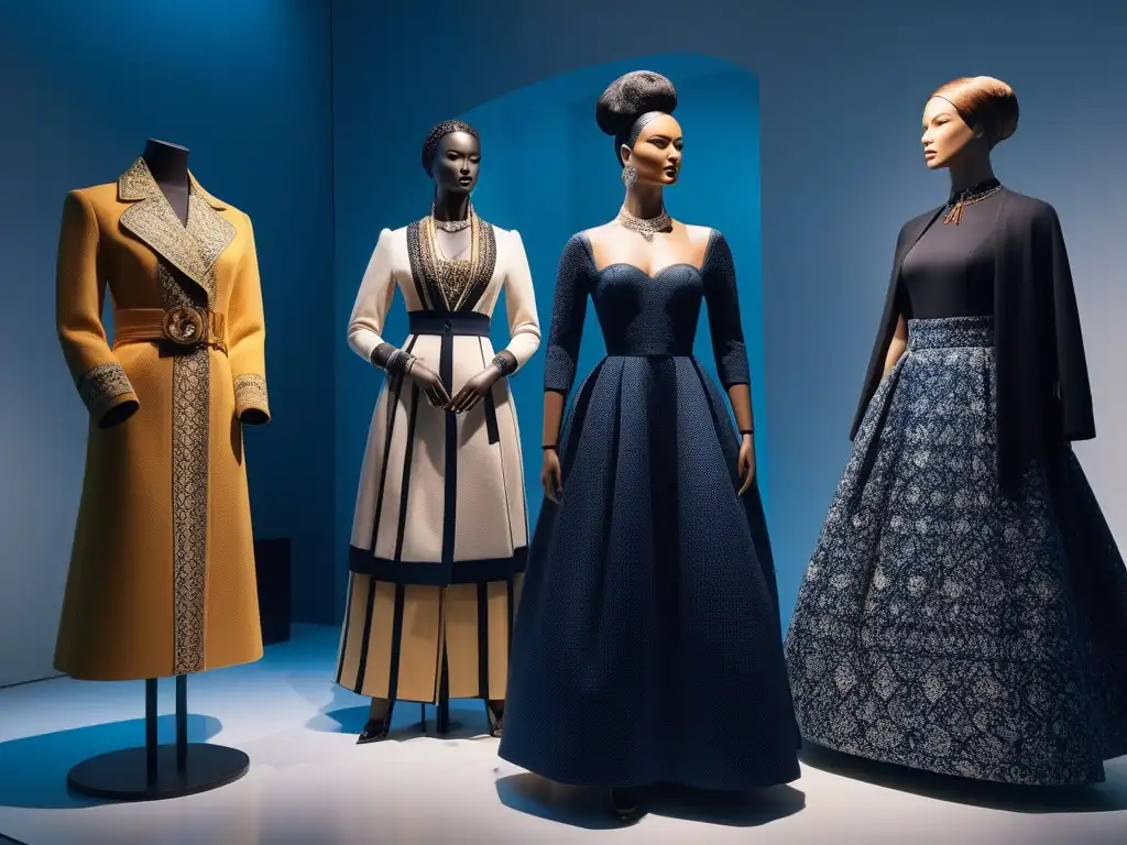 Moda inclusiva: maniquíes representando diversidad en museo Exhibición de maniquíes con moda inclusiva en un museo, celebrando la diversidad