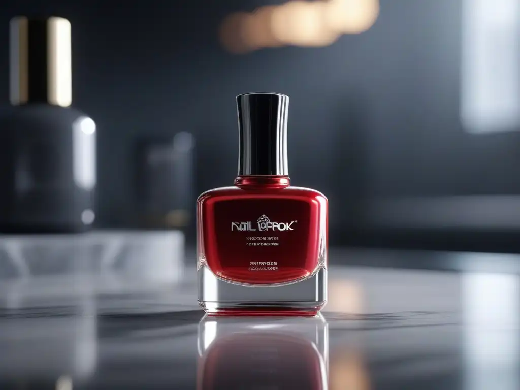 Exclusivo esmalte de uñas de lujo en mano perfectamente cuidada Una mano elegante muestra un lujoso esmalte de uñas en un entorno de alta gama