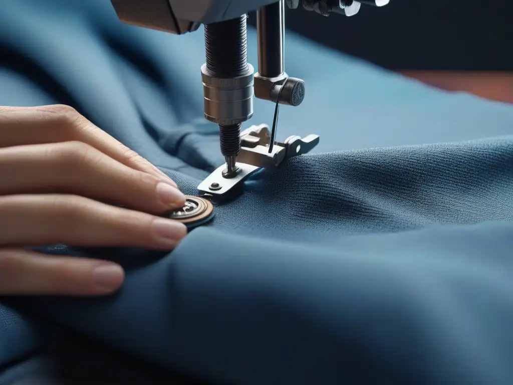 Maestría en costura: restaurando prendas con amor y precisión Manos expertas reparando con cuidado una costura de una prenda querida