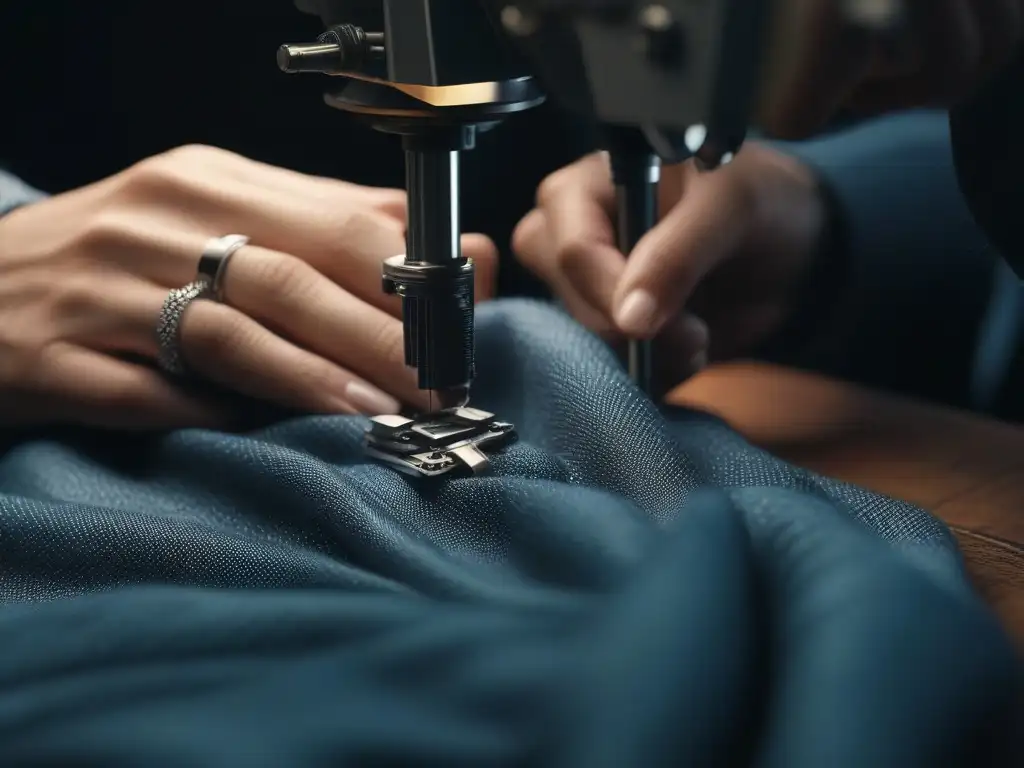 Arte en costura: reparación con elegancia Manos expertas reparando con cuidado una tela rasgada, fusionando tradición y modernidad en la reparación de ropa favorita