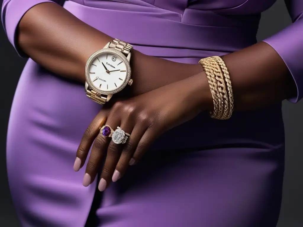 Manos de modelo curvy con accesorios de lujo: elegancia y empoderamiento Manos de modelo plus size con accesorios de lujo para todos, elegancia y sofisticación