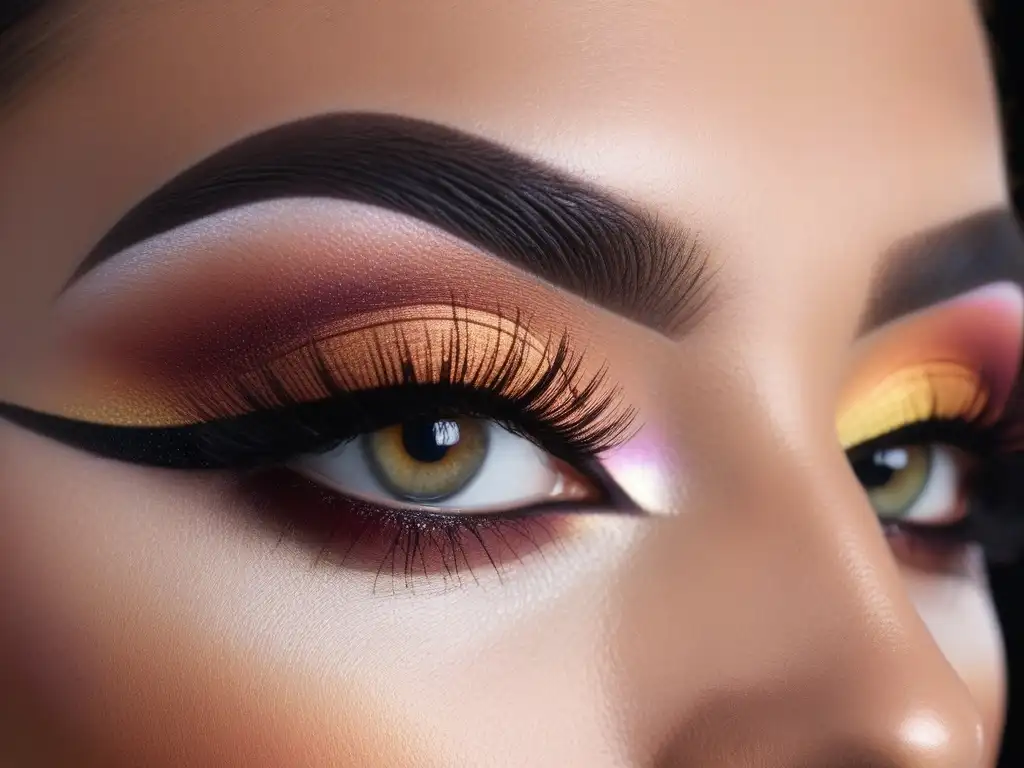 Maquillaje vibrante y empoderador: Técnica experta en trans y no binarios Un maquillador aplica sombras vibrantes y brillantes a los párpados de una persona con rasgos definidos