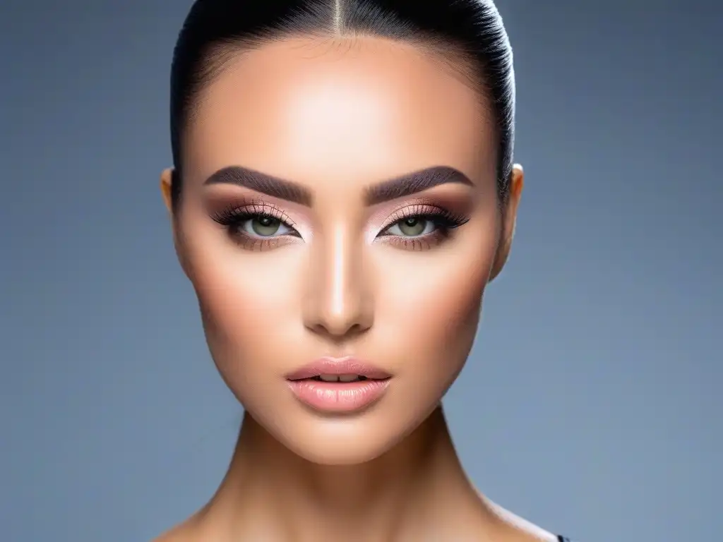 Maquillaje glamuroso: contorno e iluminación de alto impacto Un maquillaje de alta gama para eventos: contorno y resaltado impactantes en tonos modernos y lujosos