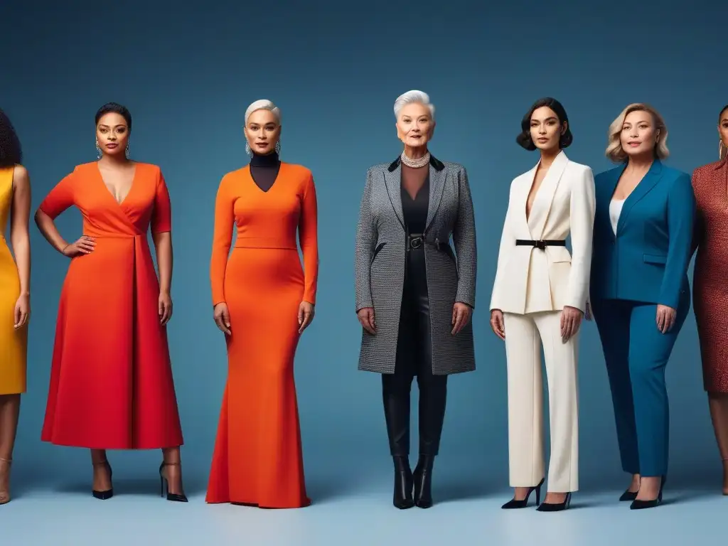 Diseños de moda adaptativa: diversidad y estilo Marca moda adaptativa tallas inclusivas: Grupo diverso con diseños modernos y elegantes para todos