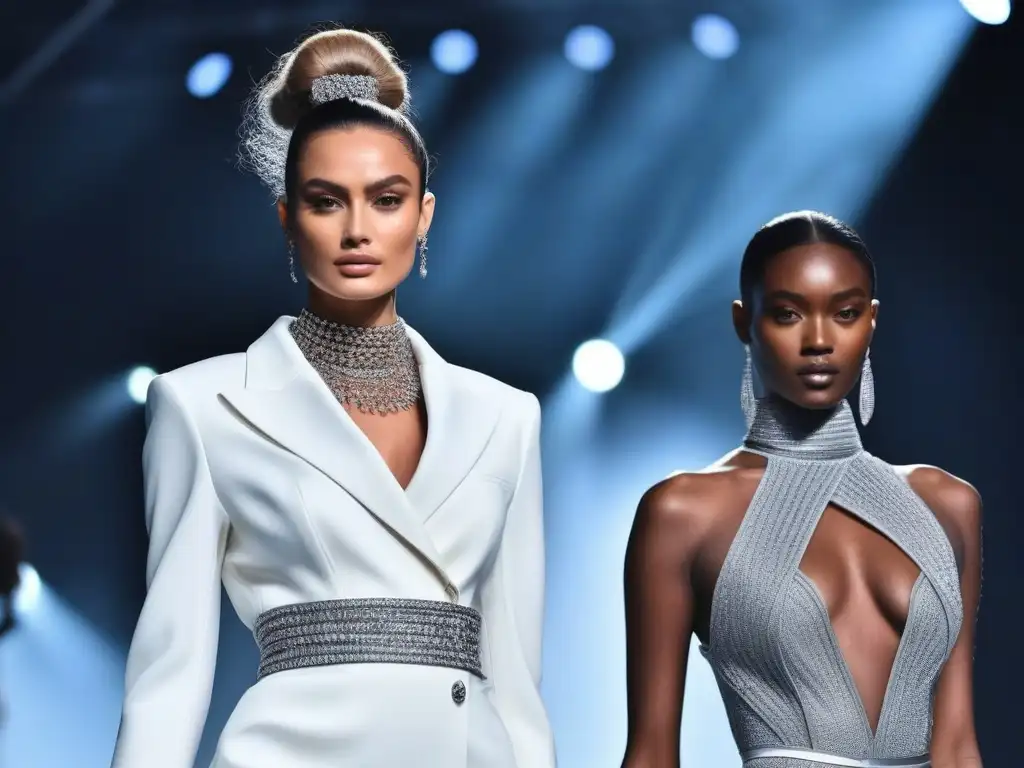 Desfile de moda inclusiva y futurista: empoderamiento y sofisticación Marcas de moda adaptativa inclusiva desfilan con estilo futurista, empoderando a modelos diversos