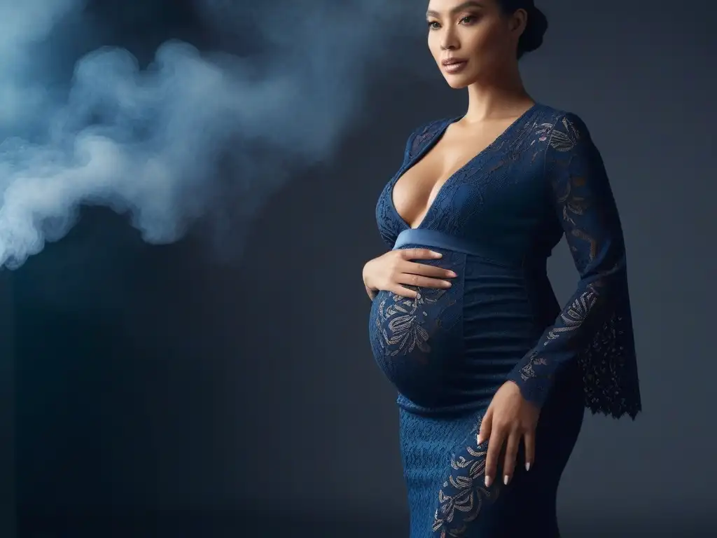 Diversidad y estilo: mujeres embarazadas seguras en moda inclusiva Marcas de moda maternal inclusivas: mujeres embarazadas diversas posan con confianza en outfits inclusivos y modernos