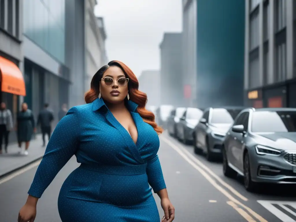 Empoderamiento plussize en la ciudad Representación plus size en medios: Grupo diverso de personas plus size seguras y empoderadas, vistiendo con estilo en la ciudad