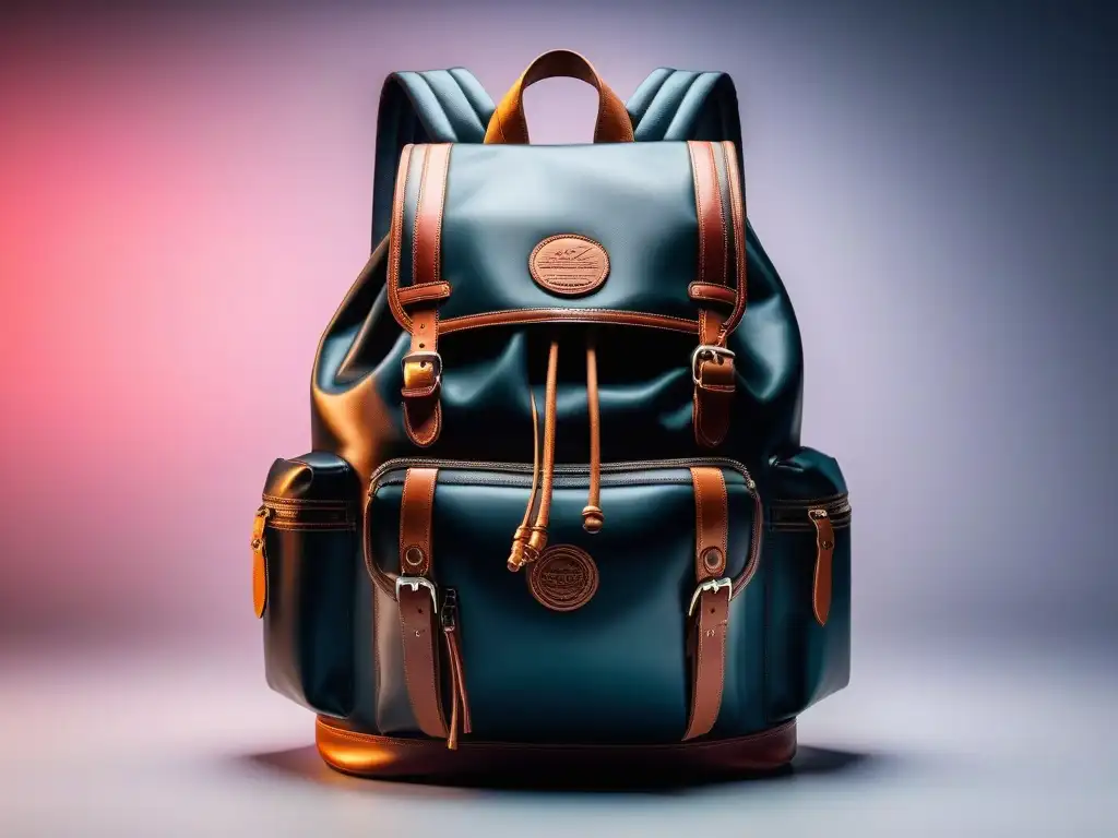 Mochila de lujo moderna y elegante: diseño premium en piel y nylon Una mochila de lujo moderna y elegante, hecha con materiales premium como cuero o nylon de alta calidad