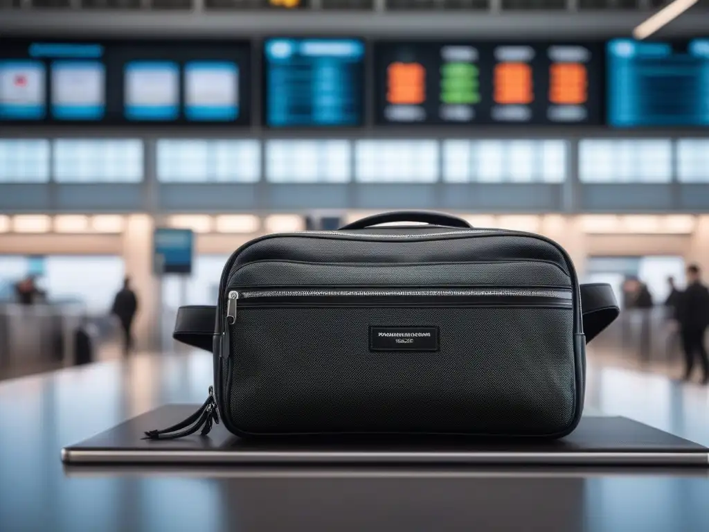 Moderno backpack de viaje organizado para gadgets y accesorios Mochila de viaje moderna abierta con compartimentos organizados, en un aeropuerto