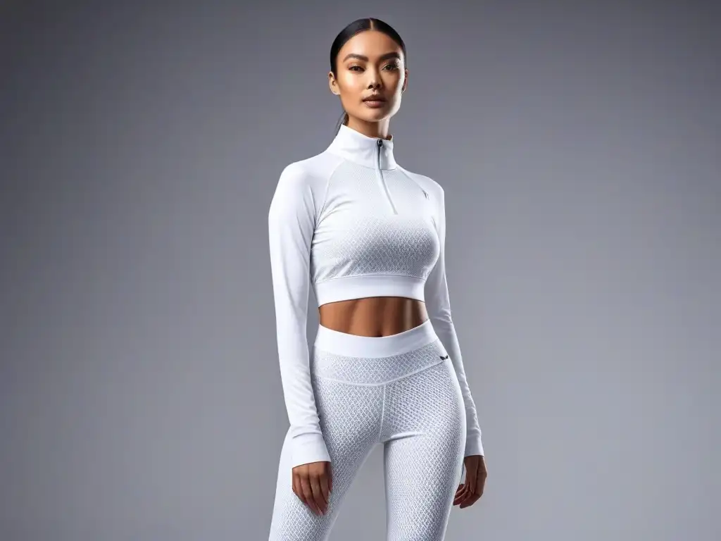Outfit sostenible: moda activewear ecofriendly de alta calidad Moda activa sostenible: atuendo de materiales ecofriendly como bambú, destacando diseño moderno y funcionalidad