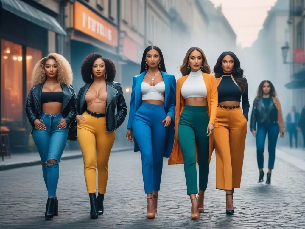 Mujeres empoderadas en la ciudad: diversidad y estilo Moda petite inclusiva y diversa: Mujeres seguras y diversas en un entorno urbano moderno