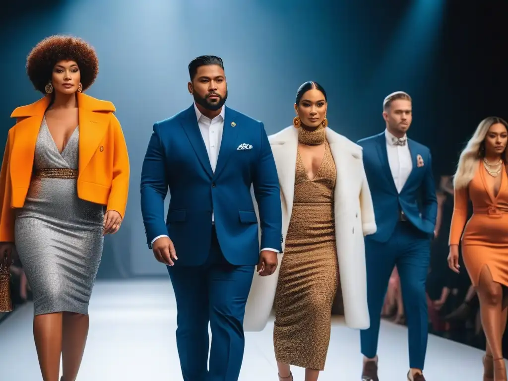 Desfile de moda inclusivo: diversidad y estilo en pasarela Moda inclusiva: diversidad de cuerpos y sociedades desfilando con estilo y confianza en la pasarela