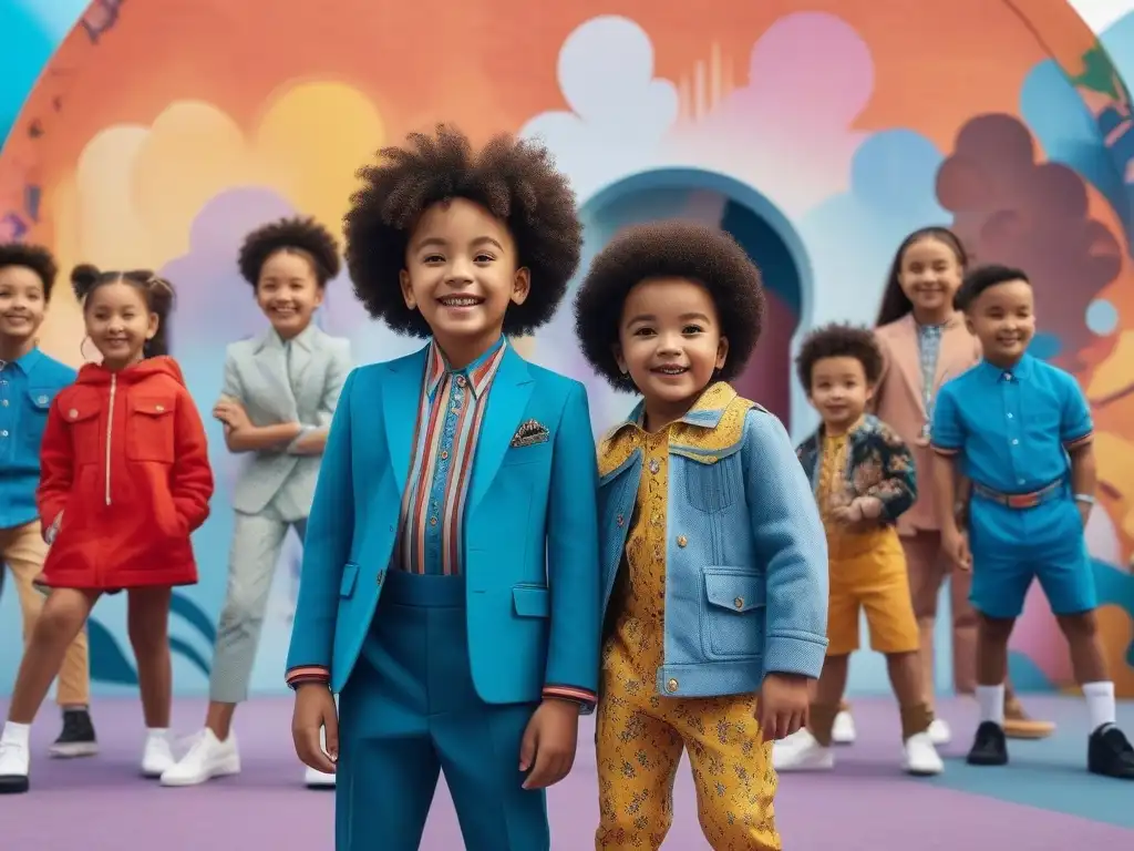 Niños felices y diversos en un playground inclusivo y moderno Inclusión en moda infantil diversa: Niños felices y diversos jugando juntos en un colorido parque inclusivo