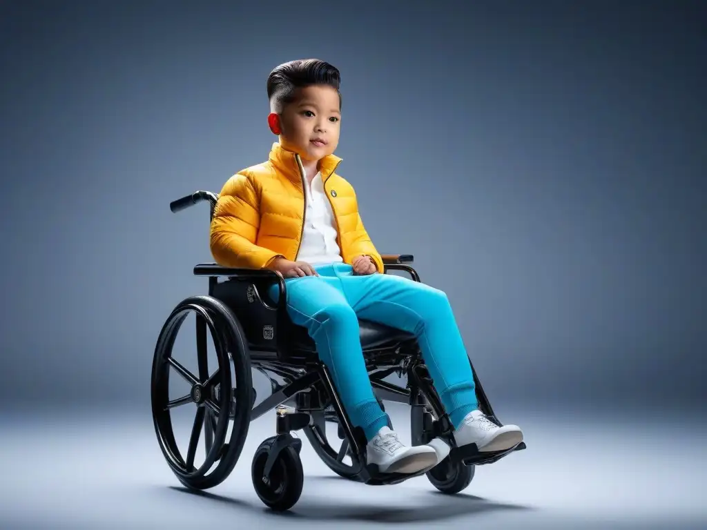 Moda infantil inclusiva: diversidad en la pasarela Moda infantil inclusiva redefiniendo belleza: Niños diversos felices modelando ropa trendy y adaptada en una pasarela moderna y inclusiva