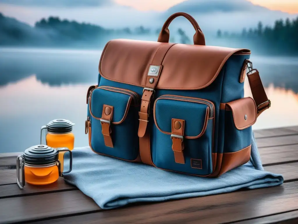 Moderna y funcional bolsa de pañales para mamás prácticas y con estilo Moda maternal funcional y cómoda: Bolso cambiador moderno y elegante con múltiples compartimentos, cambiador integrado y detalles de cuero