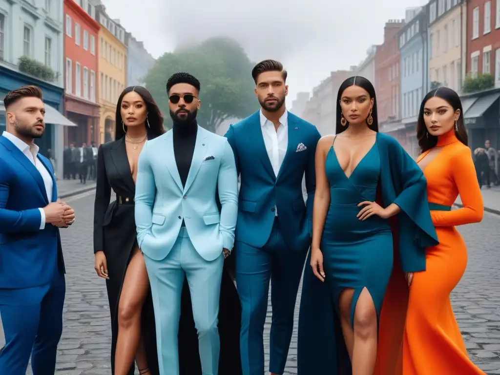 Influencers de moda diversa y elegante en la ciudad Inclusión en la moda de nicho: Grupo diverso de influencers empoderados, estilos exclusivos y vibrante escenario urbano