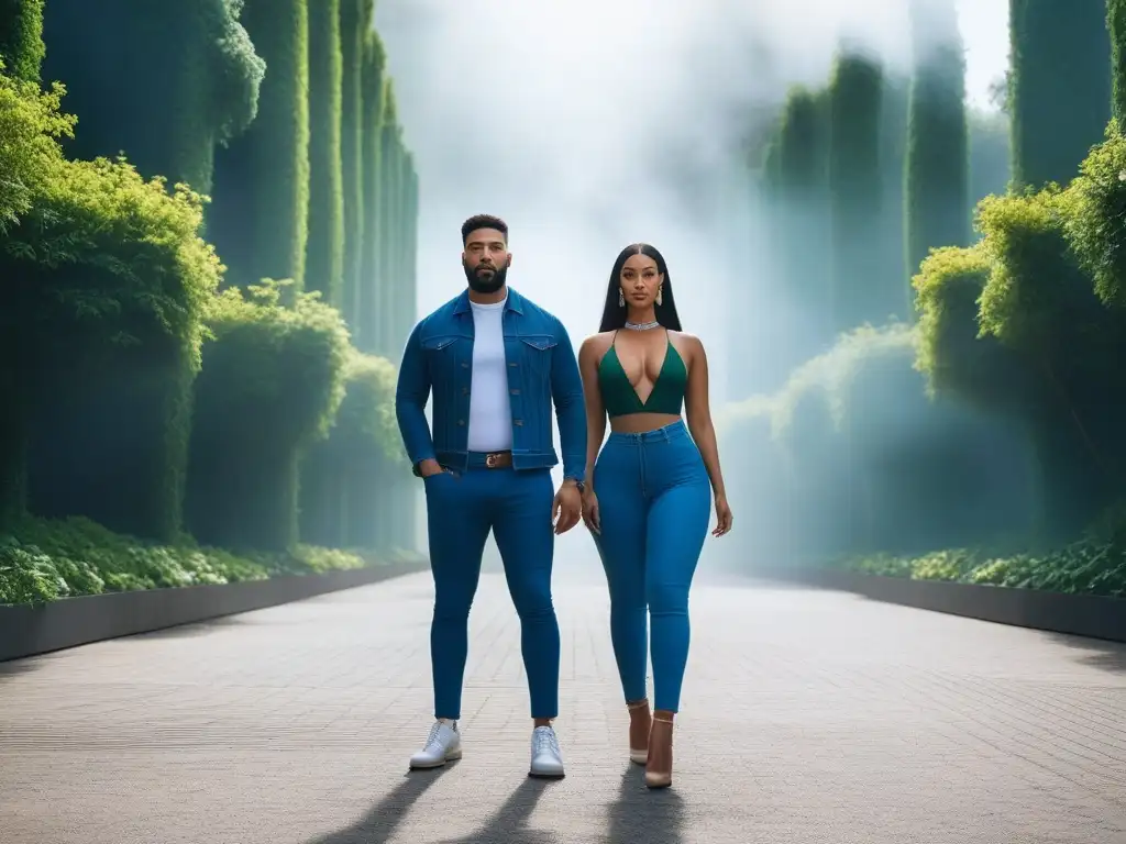 Moda sostenible para todos: diversidad de cuerpos en estilo único Moda sostenible para todos los cuerpos: Grupo diverso feliz en ropa de segunda mano, en entorno urbano moderno y verde