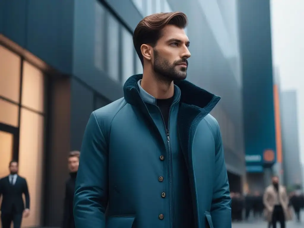 Moda exterior de lujo para personas altas en la ciudad Moda urbana para altos: individuos elegantes luciendo marcas de ropa de exterior de alta gama en la ciudad