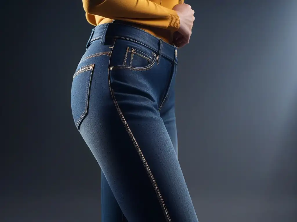 Modelo alta, jeans ajustados: estilo premium para estilizar Modelo elegante con jeans de marca, destacando diseño moderno y favorecedor para altos