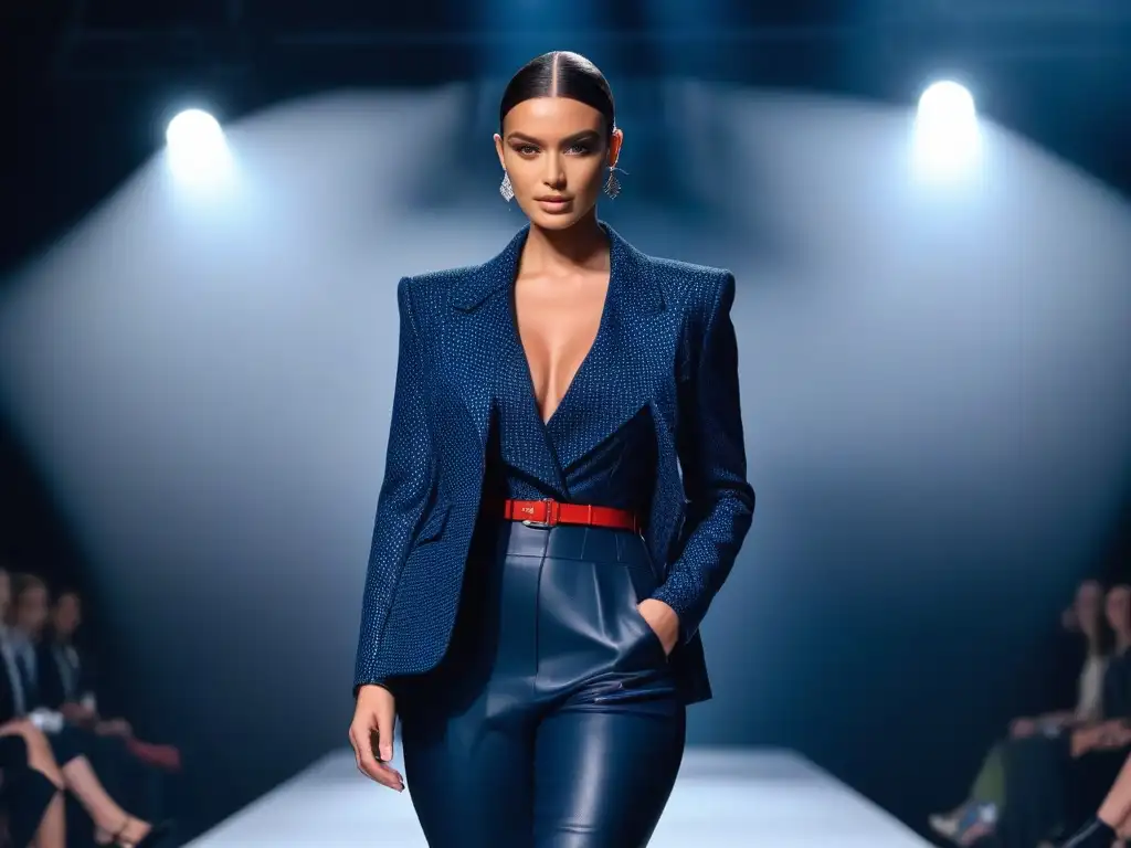Desfile de moda para mujeres petite: elegancia y empoderamiento Una modelo petite desfila con confianza en la pasarela, representando la evolución de la moda para tallas especiales