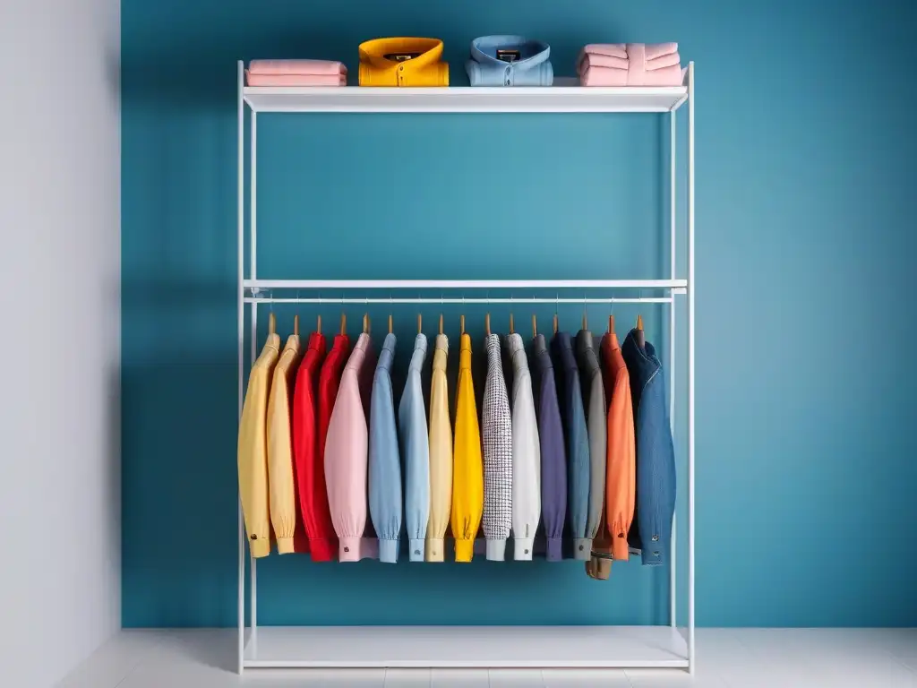 Armario infantil organizado: mini moda vibrante y chic Organización moderna de ropa niños petite, colorida y chic en un ropero elegante