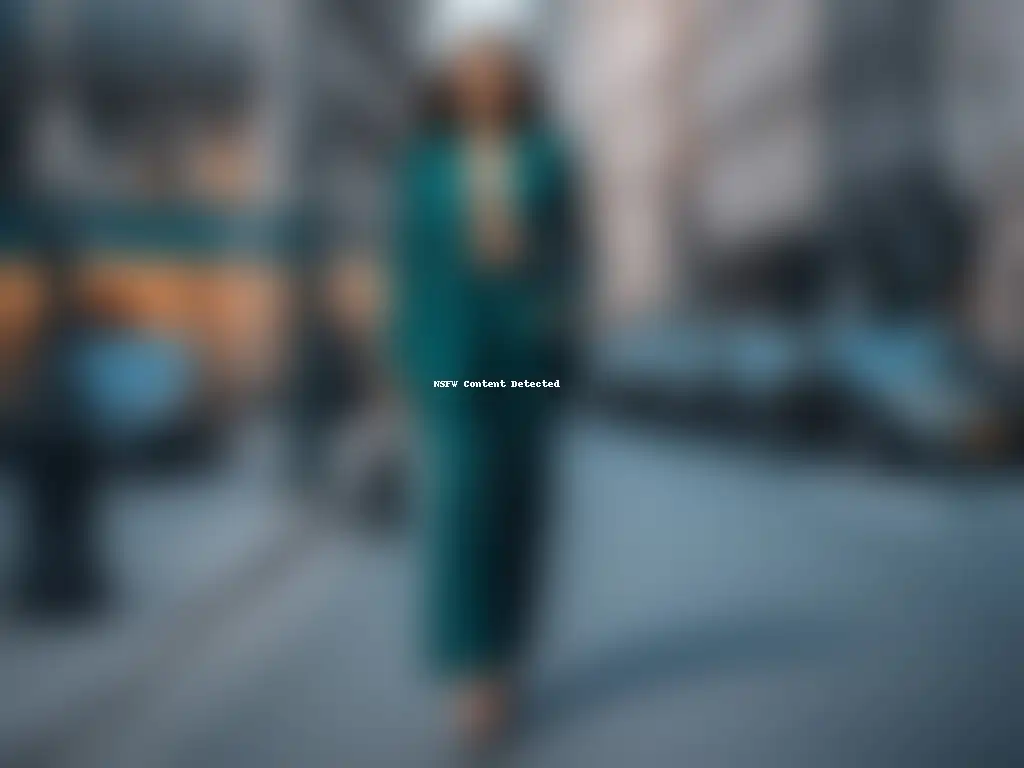 Estilo y elegancia: mujer alta deslumbrante en la ciudad Una mujer alta y segura camina con estilo por la ciudad, adaptando tendencias con elegancia y empoderamiento