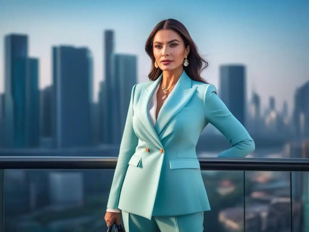 Estilosa mujer mayor con outfit chic en la ciudad Una mujer mayor sofisticada llevando un atuendo elegante y chic en una ciudad moderna