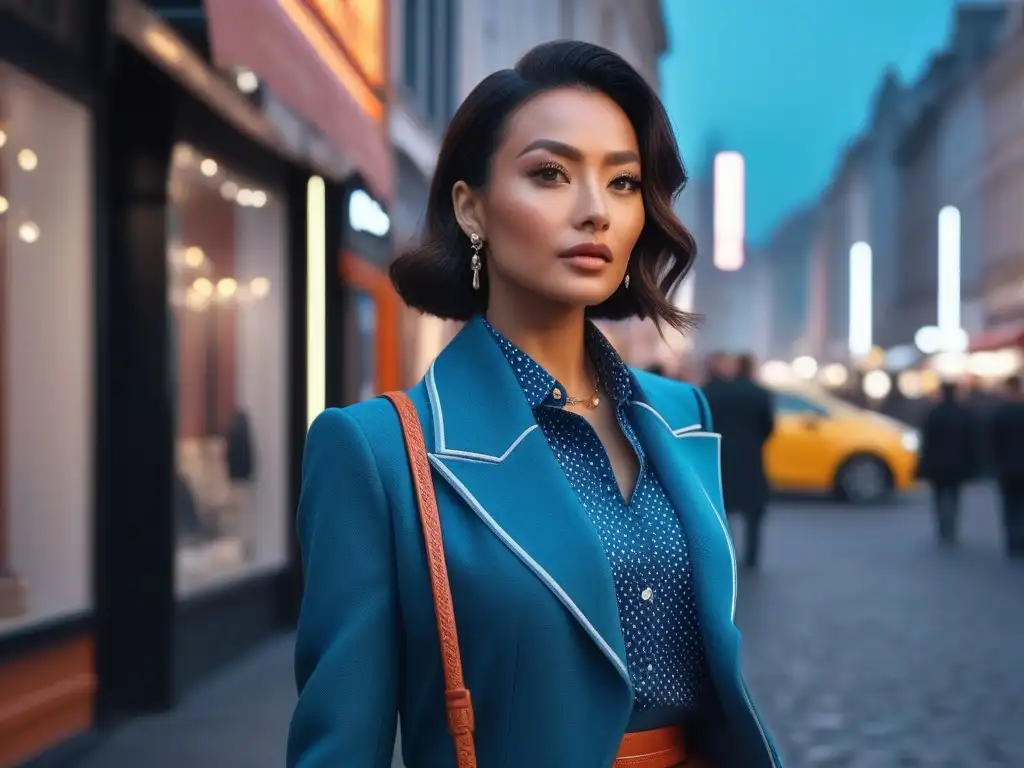 Empoderamiento fashion: mujer petite deslumbra en la ciudad Una mujer petite desfilando con estilo por la ciudad, inspirando a otros