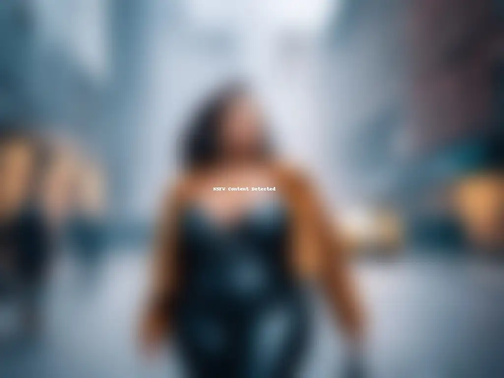 Mujer segura de sí misma paseando por la ciudad en un atuendo trendy Una mujer plus size segura y empoderada camina por la ciudad, luciendo un outfit moderno que realza sus curvas