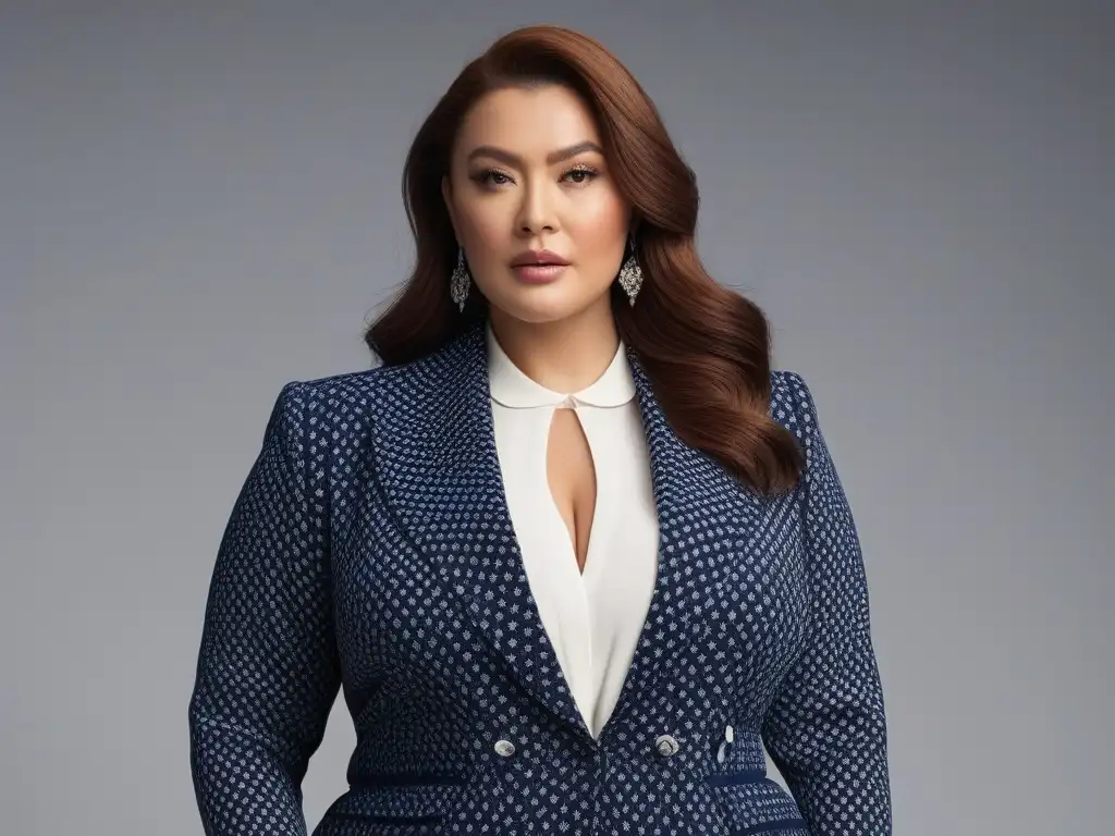 Estilosa mujer plussize combina estampados con sofisticación Mujer segura luce estampados florales y geométricos, una guía de estilo para tallas grandes