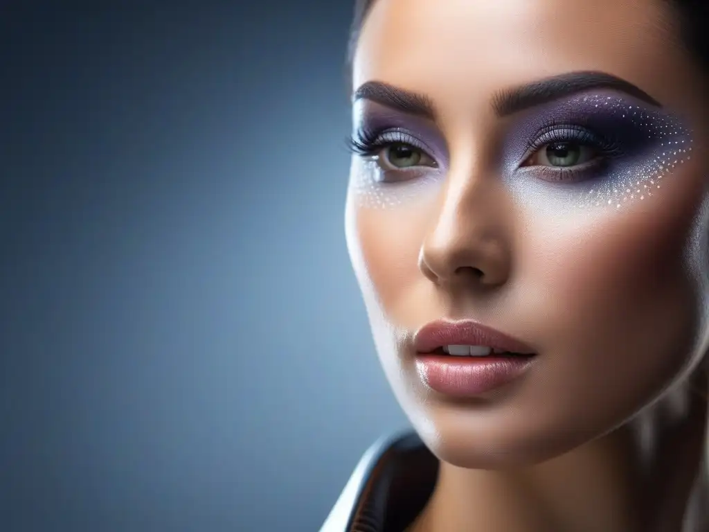 Belleza serena: mujer aplicando mascarilla calmante para piel sensible Una mujer serena aplica una mascarilla facial suave para piel sensible
