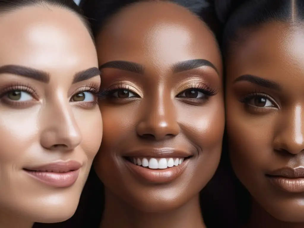 Radiante diversidad: Mujeres empoderadas con tratamientos para hiperpigmentación Mujeres diversas muestran piel radiante tras tratamientos hiperpigmentación, irradiando confianza y amor propio