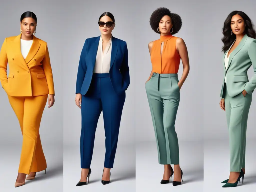 Moda inclusiva: tres mujeres, tres edades, un mismo estilo Tres mujeres de diferentes edades y cuerpos lucen un atuendo adaptable y moderno, resaltando la moda adaptable para diferentes cuerpos