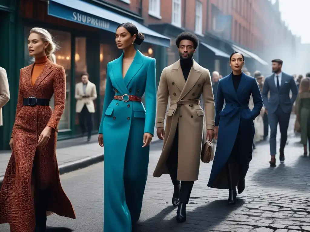 Escena urbana sostenible: moda ética y diversidad en la ciudad Multitud en la calle con moda sostenible y diversa