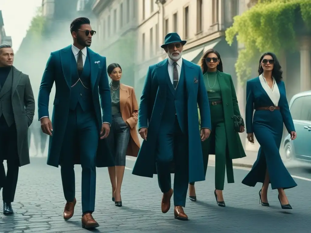 Moda sostenible: elegancia diversa en la ciudad Una multitud diversa y elegante camina por la ciudad, luciendo moda sostenible