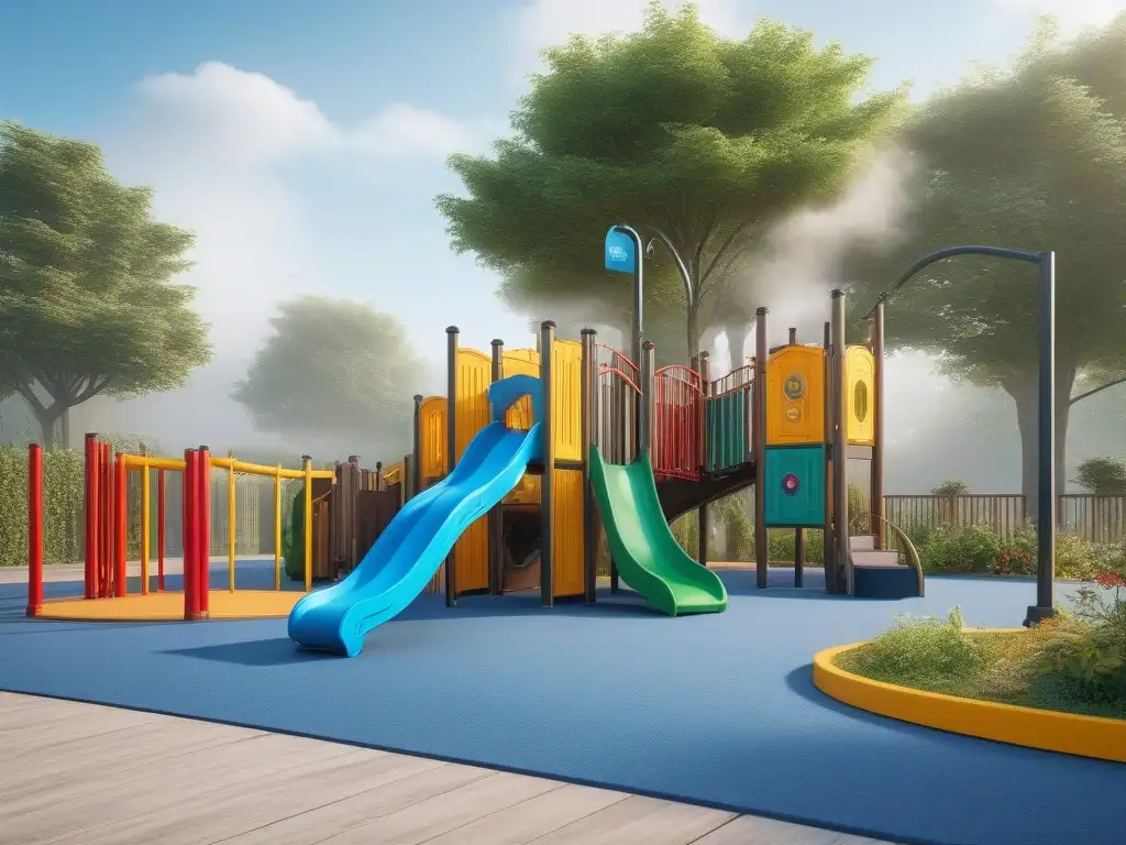 Parque inclusivo: niños felices y diversos disfrutan juntos Niños felices de diversas etnias y habilidades juegan en un parque inclusivo con moda infantil tall tallas especiales