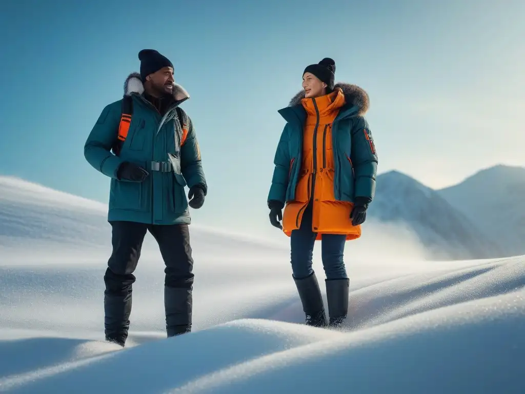 Innovadora ropa invernal para niños: diversión en la nieve Niños felices construyen muñeco de nieve con Ropa infantil climas extremos protegidos