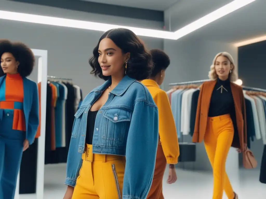 Moda inclusiva para niños: diversión y estilo sin límites Niños felices juegan en tienda de moda inclusiva, mostrando marcas moda infantil diversidad género