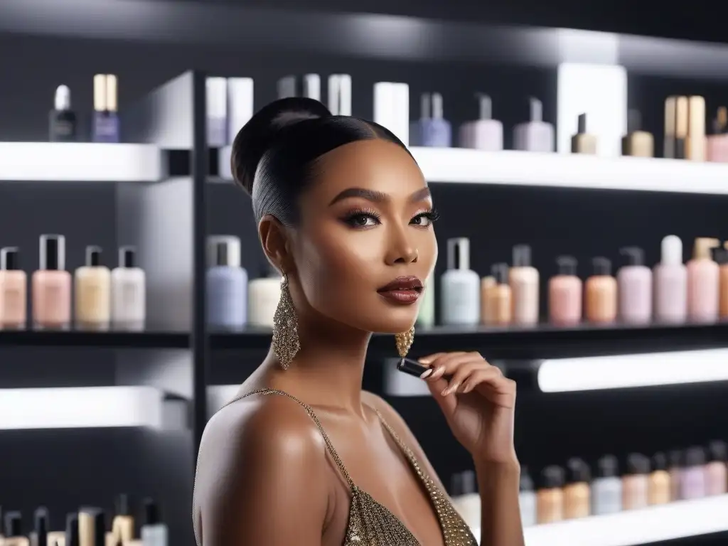 Empoderamiento cosmético: diversidad y lujo en belleza inclusiva Un oasis de belleza inclusiva: cuerpos diversos disfrutan de avances cosméticos lujo en un estudio moderno y elegante