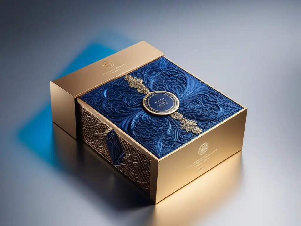 Packaging de lujo vibrante y sofisticado Un packaging de moda inclusiva diversa, con detalles vibrantes, texturas únicas y elegantes acabados metálicos