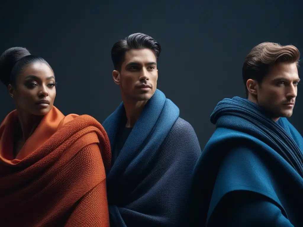 Paleta de colores para todos los tonos de piel: diversidad envuelta en tela Una paleta de colores tono piel: diversidad de personas con telas que realzan su tono en un estudio moderno y minimalista