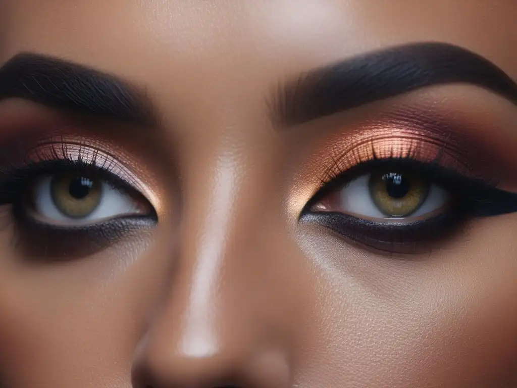 Maquillaje de ojos diverso: colores vibrantes para todos Una paleta de sombras de ojos para pieles diversas, resaltando la belleza única de cada individuo con colores vibrantes y ricos