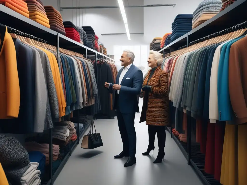 Comunidad de compras sostenibles en tienda de segunda mano moderna Una pandilla diversa y estilosa busca tesoros en una tienda de segunda mano chic